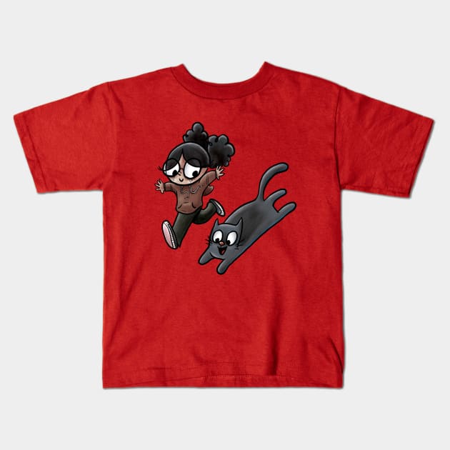 Cat 'n Kid Kids T-Shirt by Grasdal